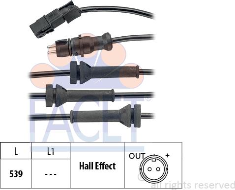 FACET 21.0054 - Датчик ABS, частота вращения колеса unicars.by