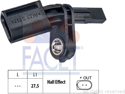 FACET 21.0006 - Датчик ABS, частота вращения колеса unicars.by