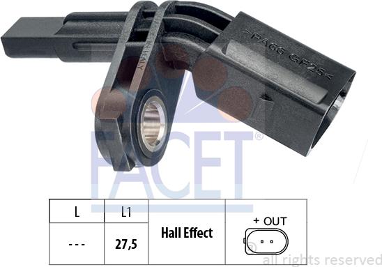 FACET 21.0007 - Датчик ABS, частота вращения колеса unicars.by