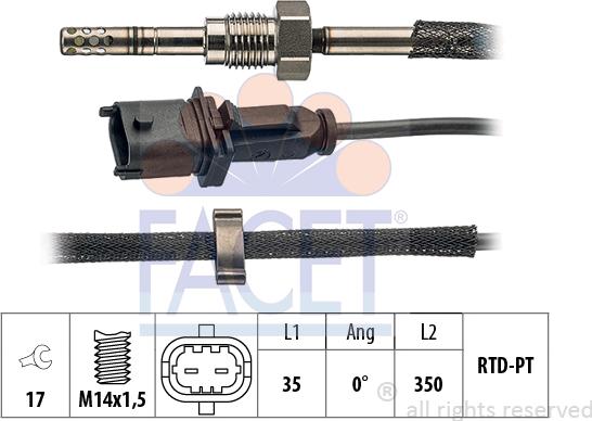 FACET 22.0068 - Датчик, температура выхлопных газов unicars.by