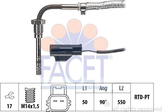 FACET 22.0089 - Датчик, температура выхлопных газов unicars.by