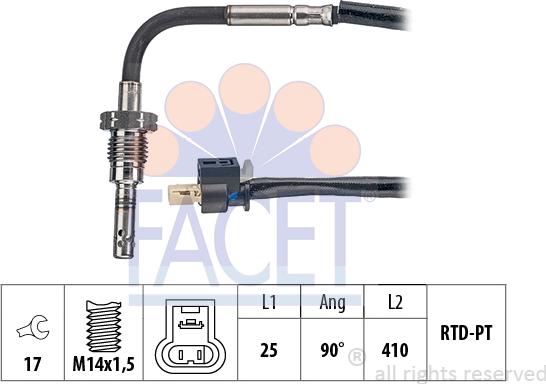 FACET 22.0133 - Датчик, температура выхлопных газов unicars.by