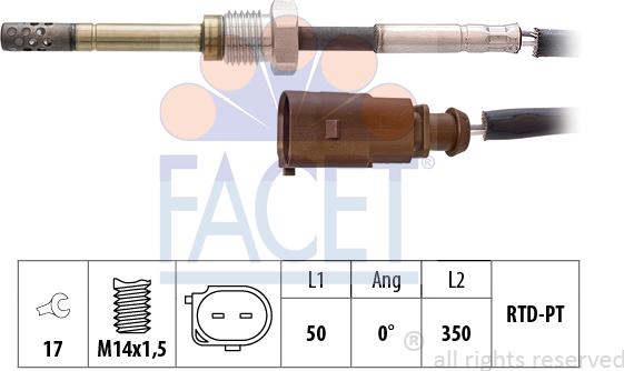 FACET 22.0264 - Датчик, температура выхлопных газов unicars.by