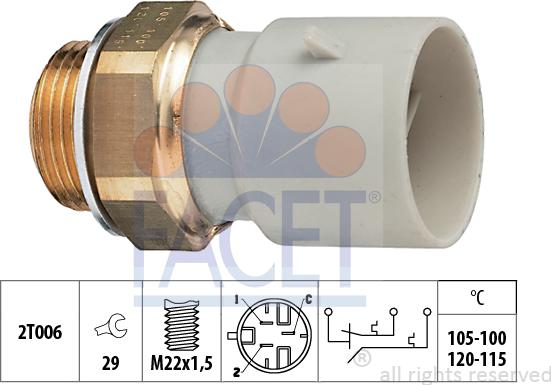 FACET 7.5649 - Термовыключатель, вентилятор радиатора / кондиционера unicars.by