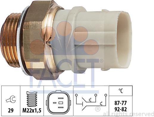 FACET 7.5651 - Термовыключатель, вентилятор радиатора / кондиционера unicars.by