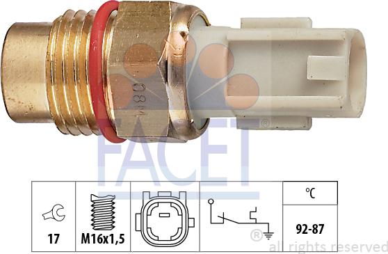 FACET 7.5198 - Термовыключатель, вентилятор радиатора / кондиционера unicars.by