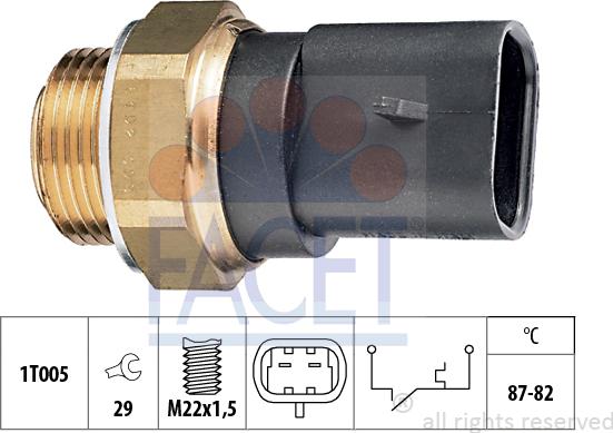 FACET 7.5102 - Термовыключатель, вентилятор радиатора / кондиционера unicars.by