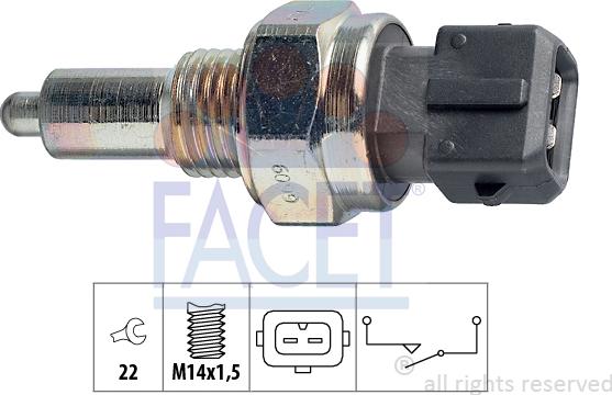 FACET 7.6099 - Датчик, переключатель, фара заднего хода unicars.by