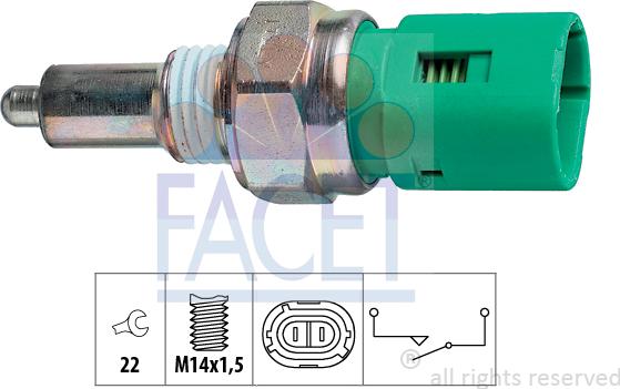 FACET 7.6096 - Датчик, переключатель, фара заднего хода unicars.by