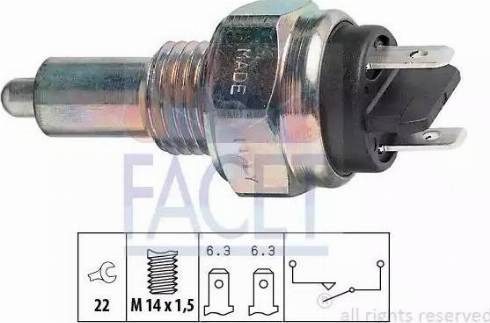 FACET 7.6044 - Датчик, переключатель, фара заднего хода unicars.by