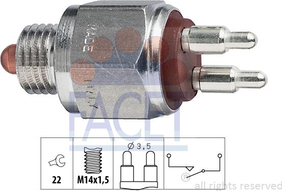 FACET 7.6036 - Датчик, переключатель, фара заднего хода unicars.by