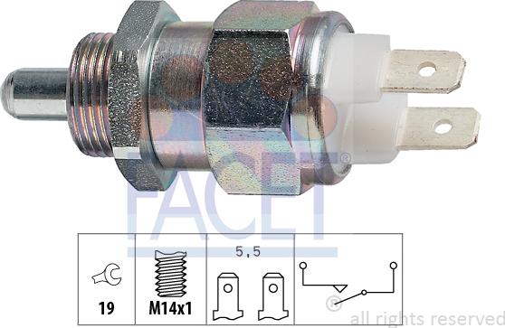 FACET 7.6021 - Датчик, переключатель, фара заднего хода unicars.by