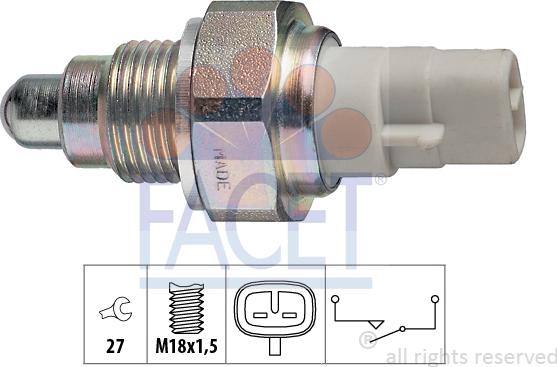 FACET 7.6111 - Датчик, переключатель, фара заднего хода unicars.by