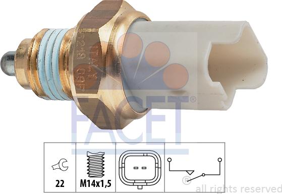 FACET 7.6218 - Датчик, переключатель, фара заднего хода unicars.by