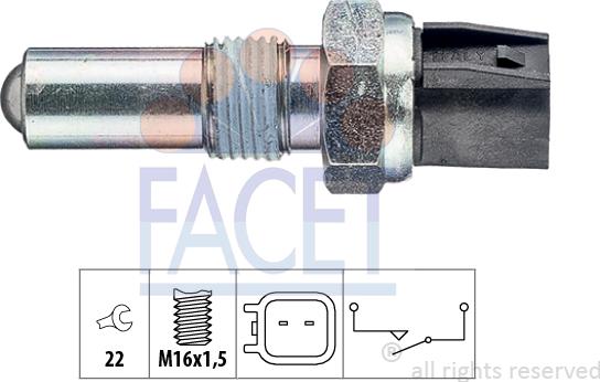 FACET 7.6283 - Датчик, переключатель, фара заднего хода unicars.by