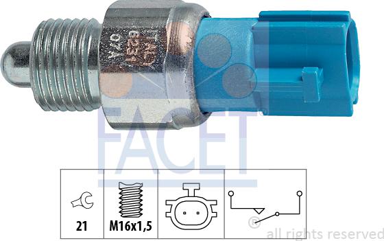 FACET 7.6231 - Датчик, переключатель, фара заднего хода unicars.by