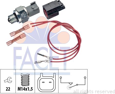 FACET 7.6274K - Датчик, переключатель, фара заднего хода unicars.by