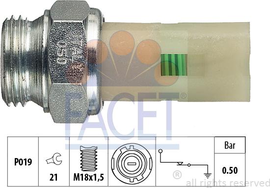 FACET 7.0075 - Датчик, давление масла unicars.by