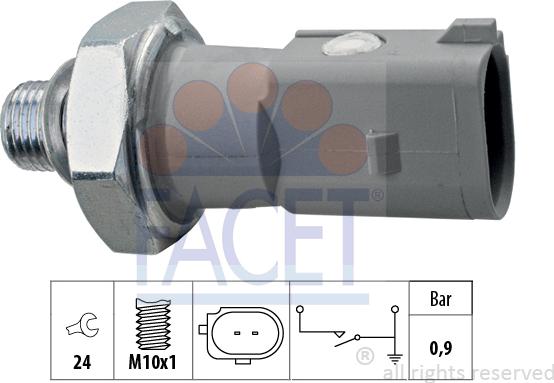 FACET 7.0197 - Датчик, давление масла unicars.by