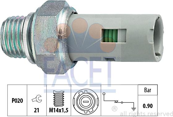 FACET 7.0153 - Датчик, давление масла unicars.by