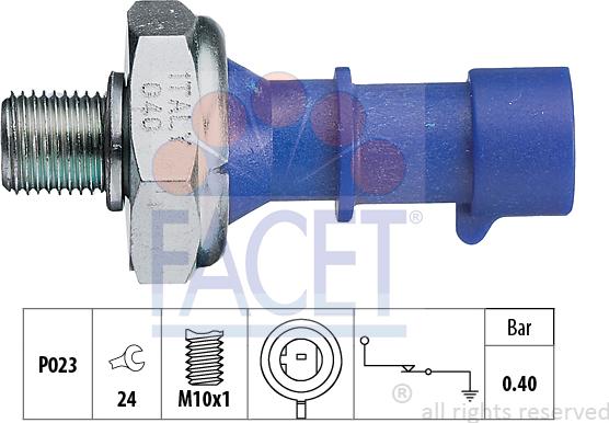 FACET 7.0183 - Датчик, давление масла unicars.by