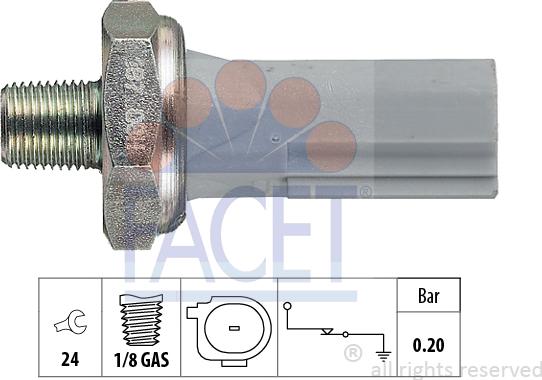 FACET 7.0187 - Датчик, давление масла unicars.by