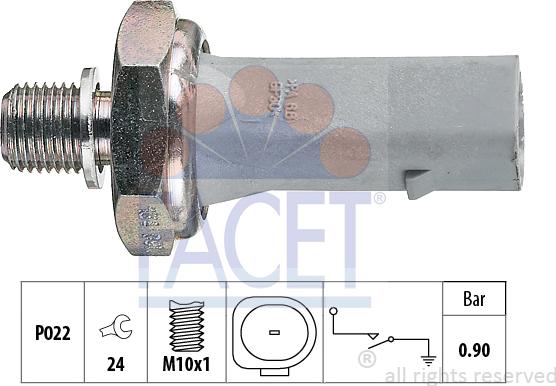 FACET 7.0134 - Датчик, давление масла unicars.by