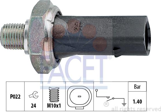 FACET 7.0135 - Датчик, давление масла unicars.by