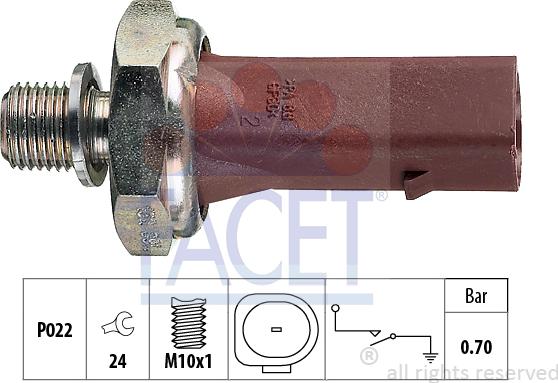 FACET 7.0132 - Датчик, давление масла unicars.by