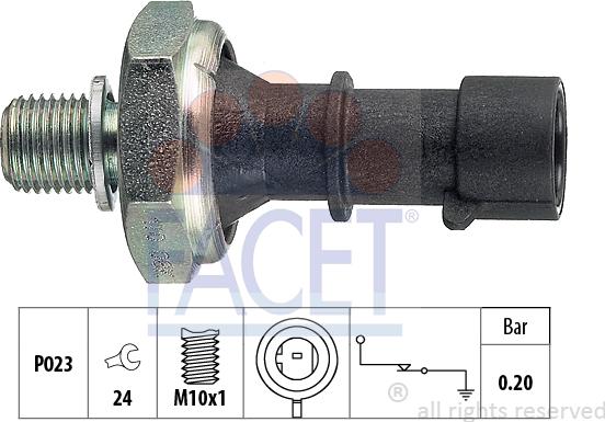 FACET 7.0170 - Датчик, давление масла unicars.by