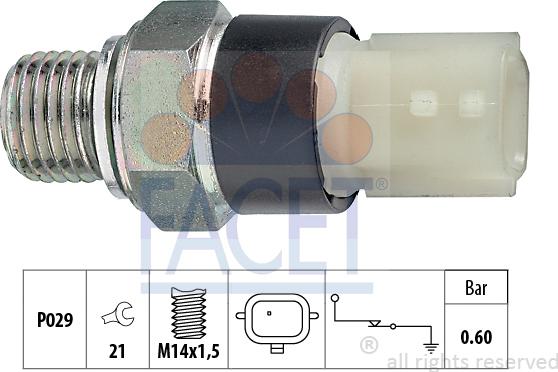 FACET 7.0178 - Датчик, давление масла unicars.by