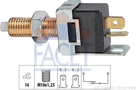 FACET 7.1017 - Выключатель фонаря сигнала торможения unicars.by