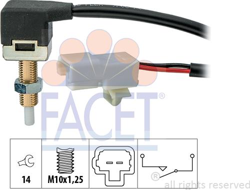 FACET 7.1289 - Выключатель, привод сцепления (Tempomat) unicars.by