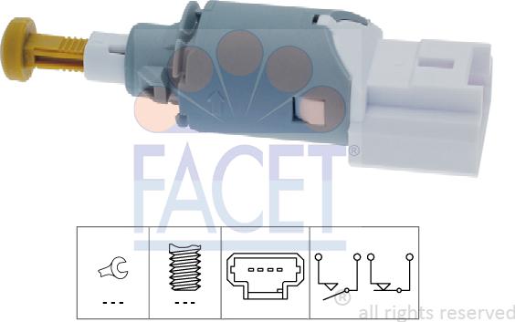 FACET 7.1225 - Выключатель фонаря сигнала торможения unicars.by