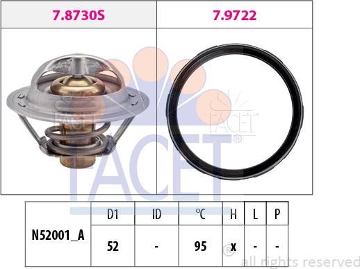 FACET 7.8946 - Термостат охлаждающей жидкости / корпус unicars.by