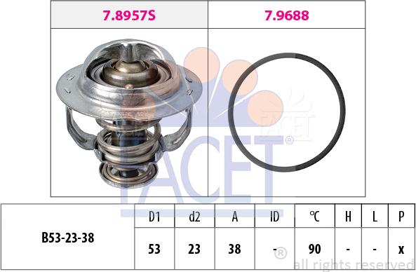 FACET 7.8957 - Термостат охлаждающей жидкости / корпус unicars.by