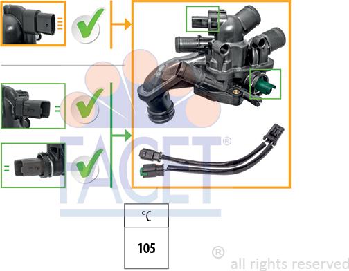 FACET 7.8927K - Термостат охлаждающей жидкости / корпус unicars.by