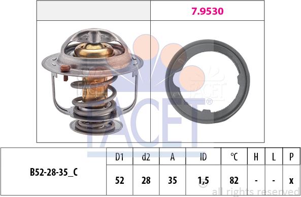 FACET 7.8493 - Термостат охлаждающей жидкости / корпус unicars.by