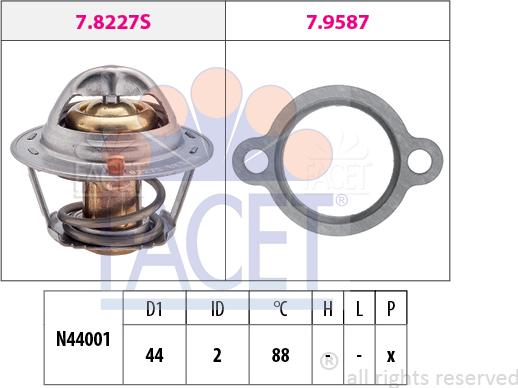 FACET 7.8409 - Термостат охлаждающей жидкости / корпус unicars.by