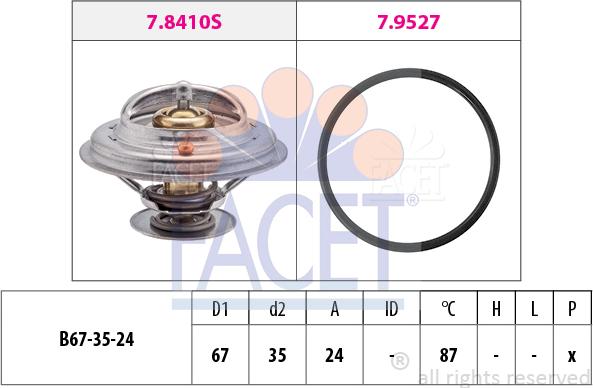 FACET 7.8410 - Термостат охлаждающей жидкости / корпус unicars.by