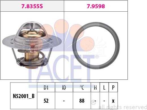 FACET 7.8487 - Термостат охлаждающей жидкости / корпус unicars.by