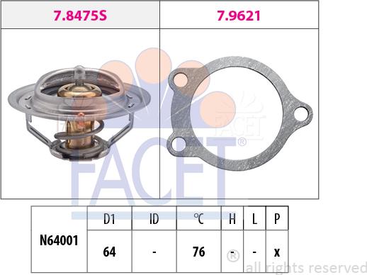 FACET 7.8475 - Термостат охлаждающей жидкости / корпус unicars.by