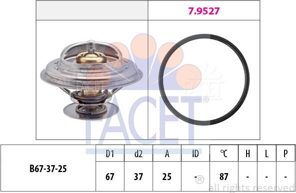 FACET 7.8552 - Термостат охлаждающей жидкости / корпус unicars.by