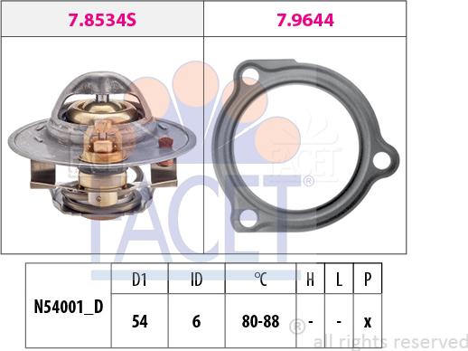 FACET 7.8587 - Термостат охлаждающей жидкости / корпус unicars.by