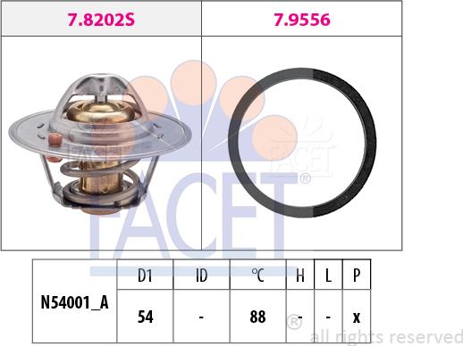 FACET 7.8533 - Термостат охлаждающей жидкости / корпус unicars.by