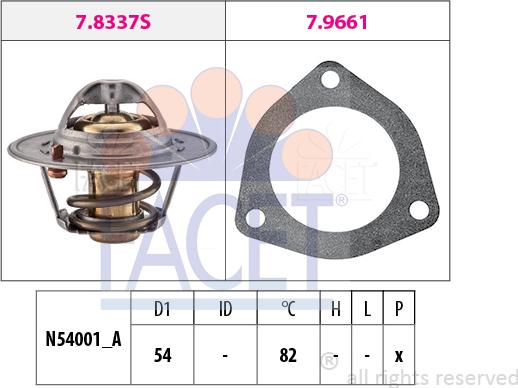 FACET 7.8644 - Термостат охлаждающей жидкости / корпус unicars.by