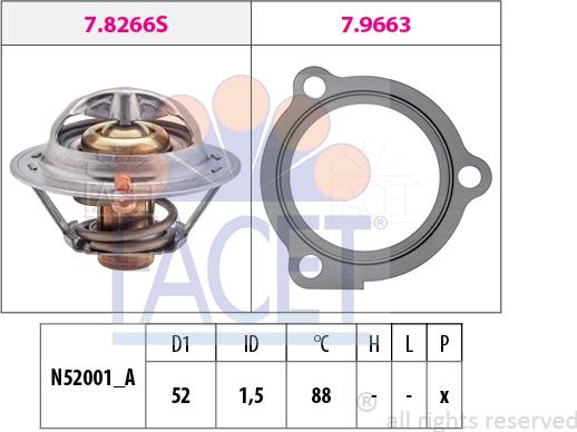 FACET 7.8647 - Термостат охлаждающей жидкости / корпус unicars.by