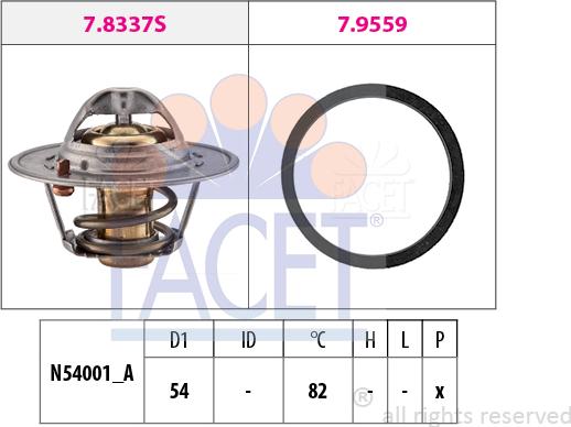 FACET 7.8667 - Термостат охлаждающей жидкости / корпус unicars.by