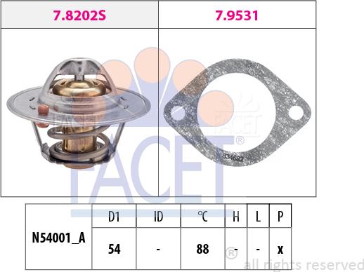 FACET 7.8600 - Термостат охлаждающей жидкости / корпус unicars.by