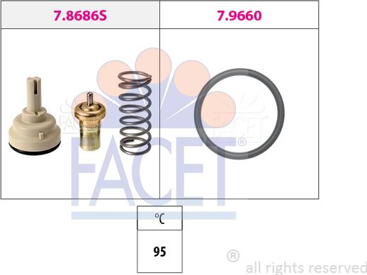 FACET 7.8686 - Термостат охлаждающей жидкости / корпус unicars.by